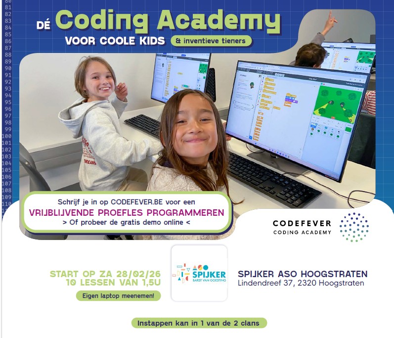 Gratis proefles programmeren voor kinderen op 28 februari 